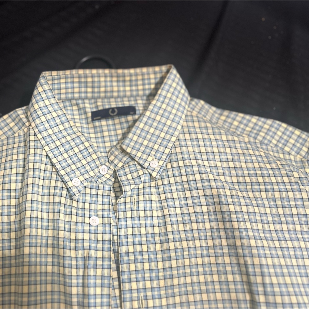 Fred Perry Blue and Cream Plaid Shirt